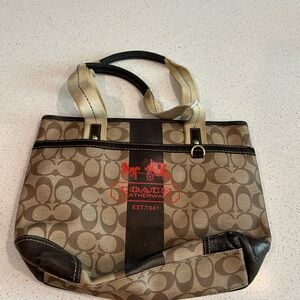 Coach Signature Brown and Black Tote